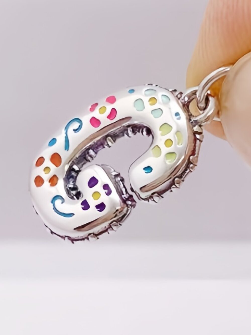 James Avery Enamel Consuela Floral Initial Charm